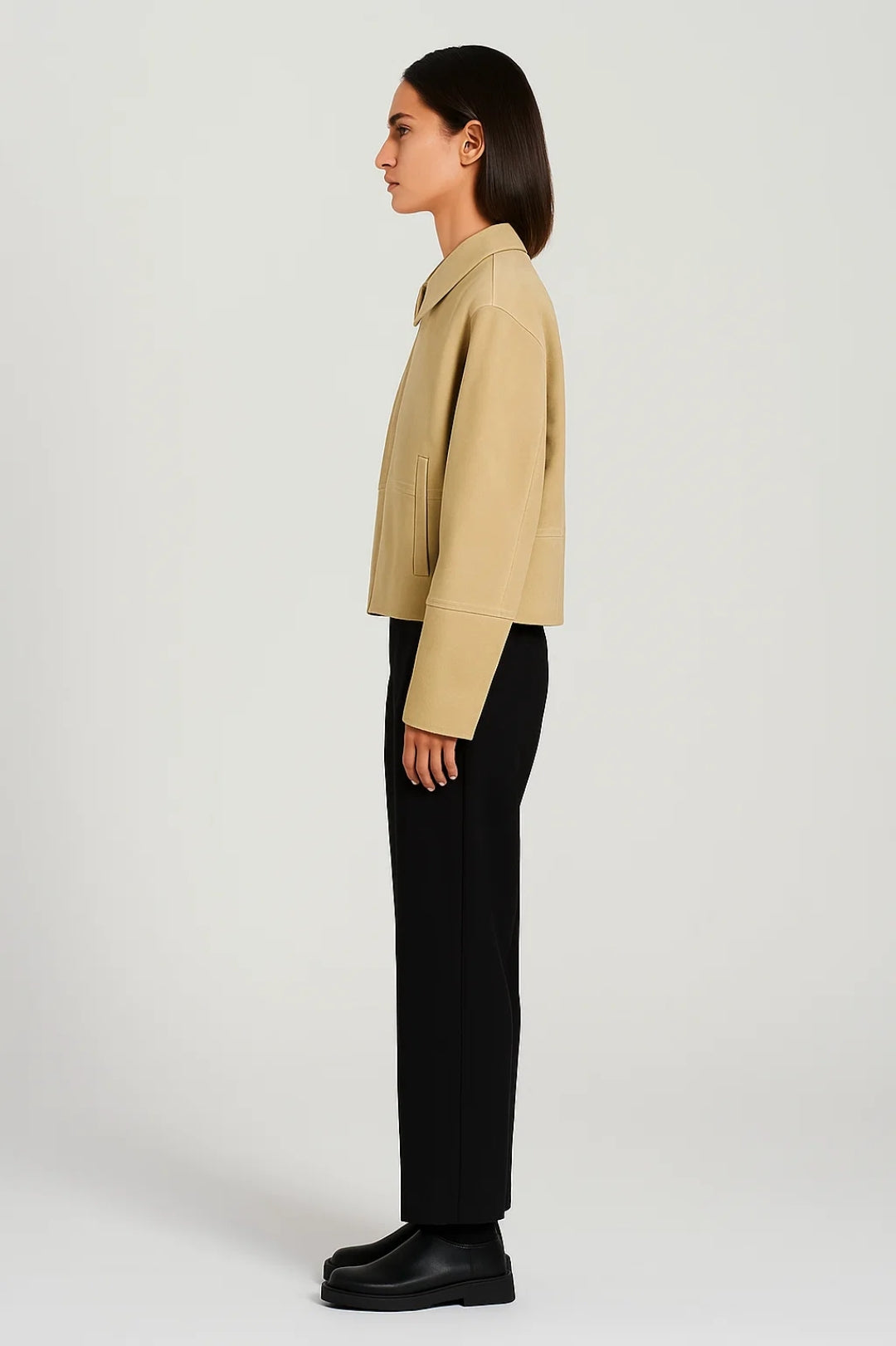 Lyhyt Naisten Takki | Suora Leikkaus Vetoketjulla | Minimalistinen ja Moderni